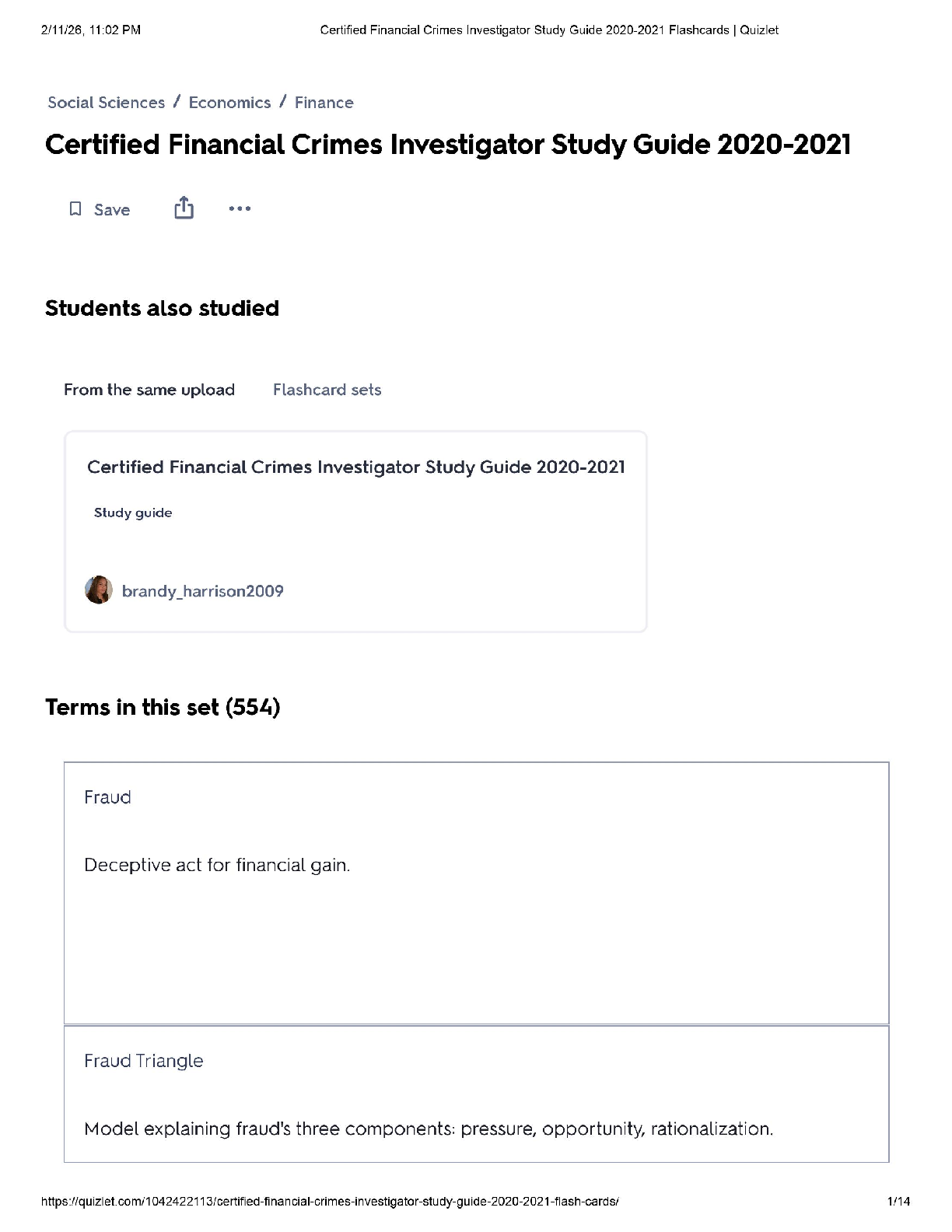 Certified Financial Crimes Investigator / Score 100% / New Version 2025 Update / Study Guide Flashcards Quizlet