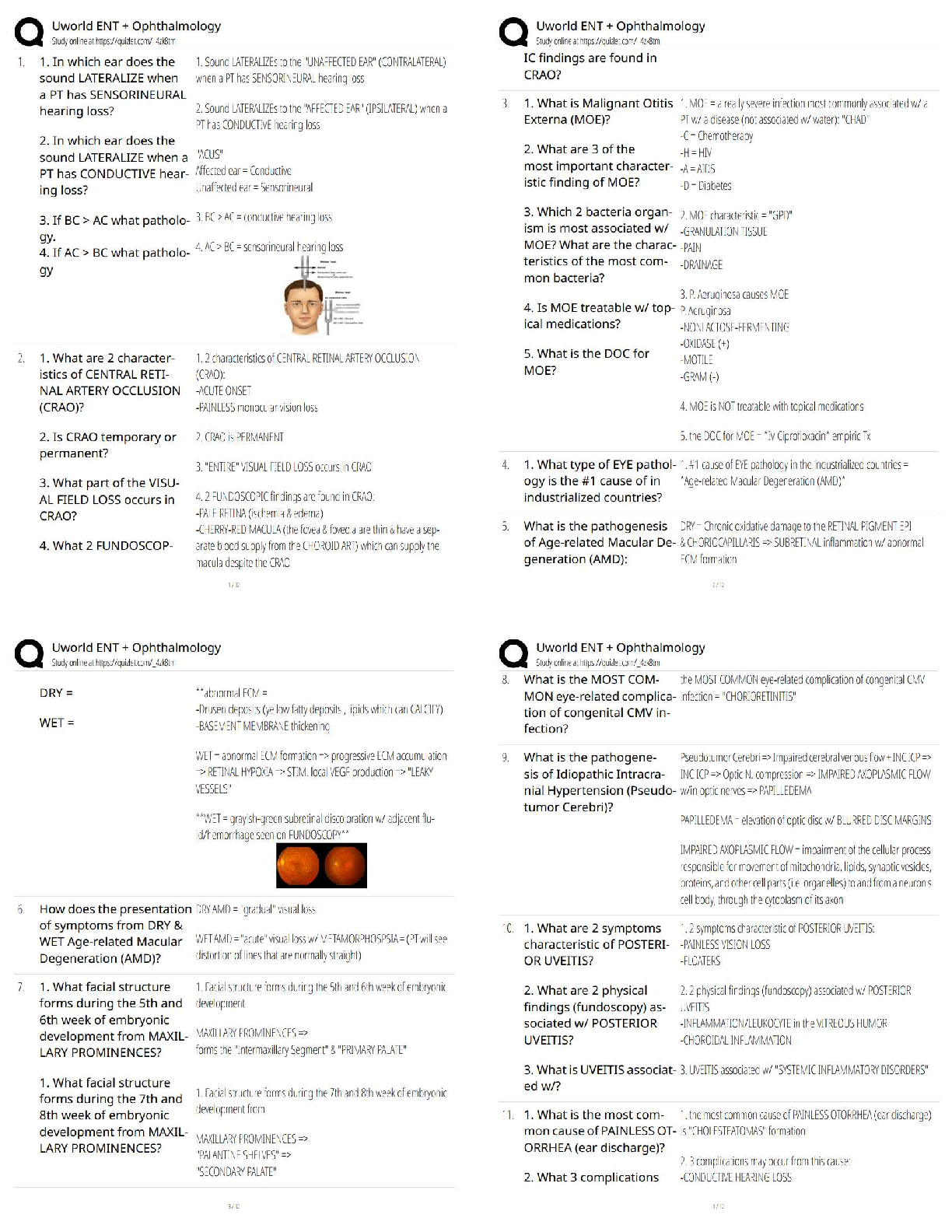 Recommended document preview for Uworld ENT + Ophthalmology Practice Questions / Score 100% / Latest 2026 Update / Exam Prep Study Guide