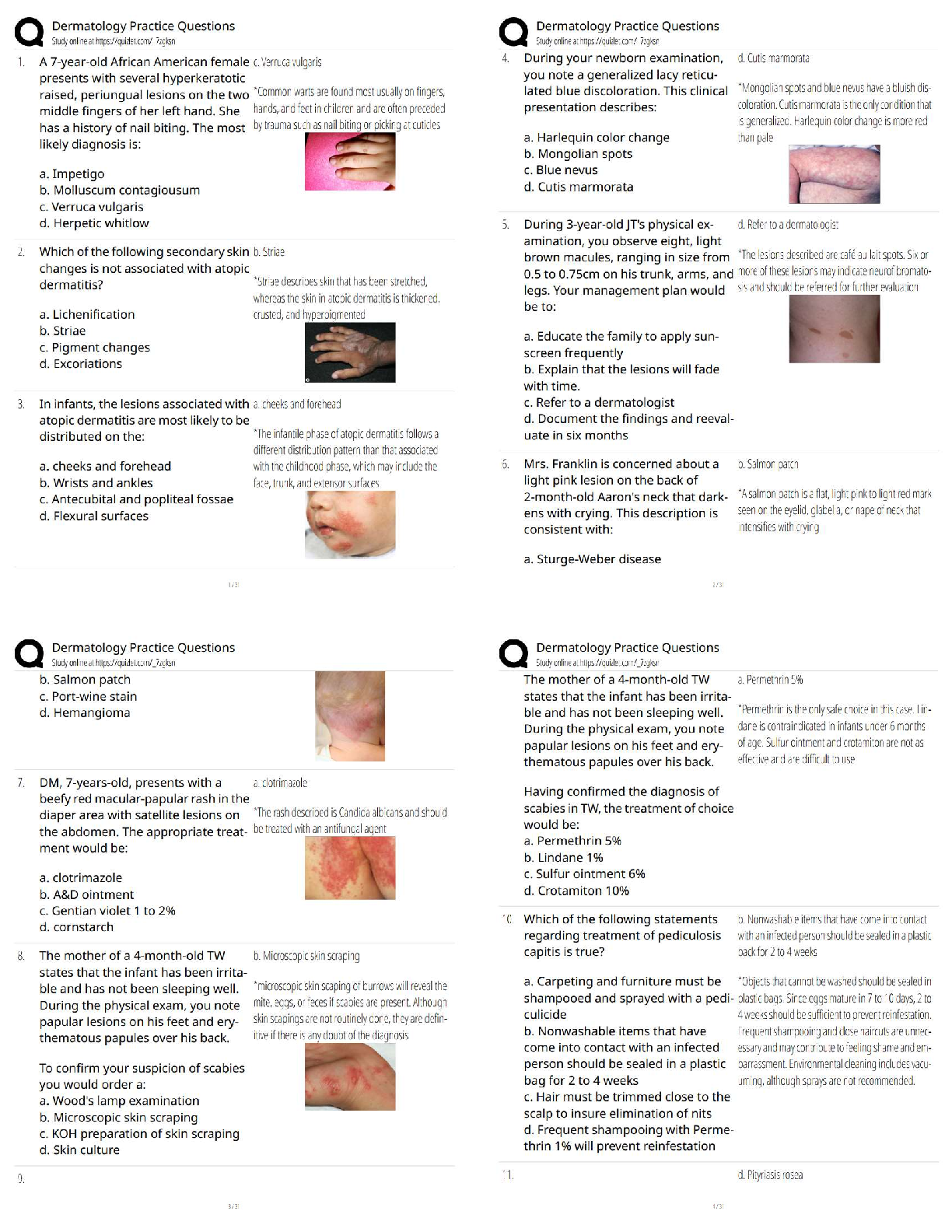 Recommended document preview for Dermatology Practice Questions / Score 100% / Updated 2026 Exam Prep & Study Guide