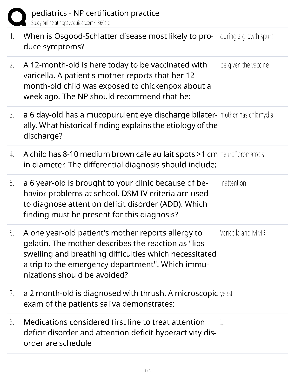 Recommended document preview for Pediatrics NP Certification Practice / Score 100% / New Version 2025 Update / Exam Prep Study Guide
