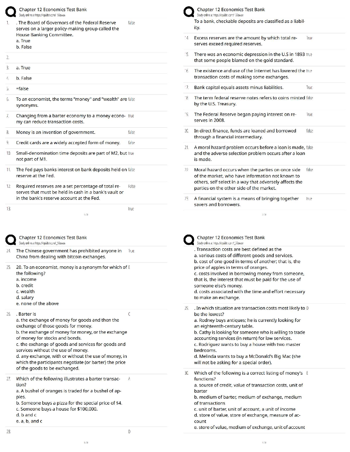 Preview of Chapter 12 Economics Test Bank / Score 100% / Updated 2026 Practice Questions & Exam Revie