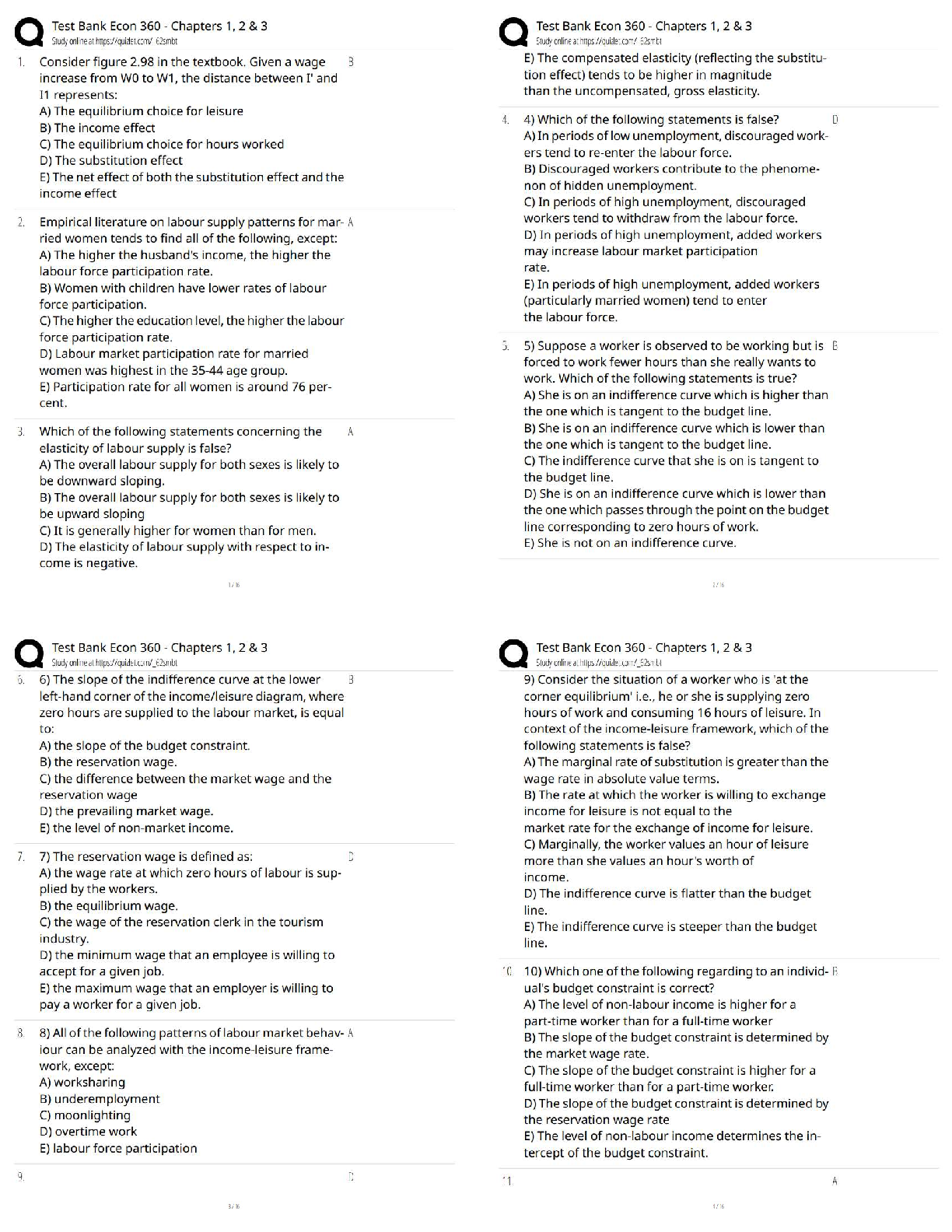 Recommended document preview for ECON 360 Test Bank Chapters 1, 2 & 3 / Score 100% / Updated 2026 Practice Questions & Exam Review