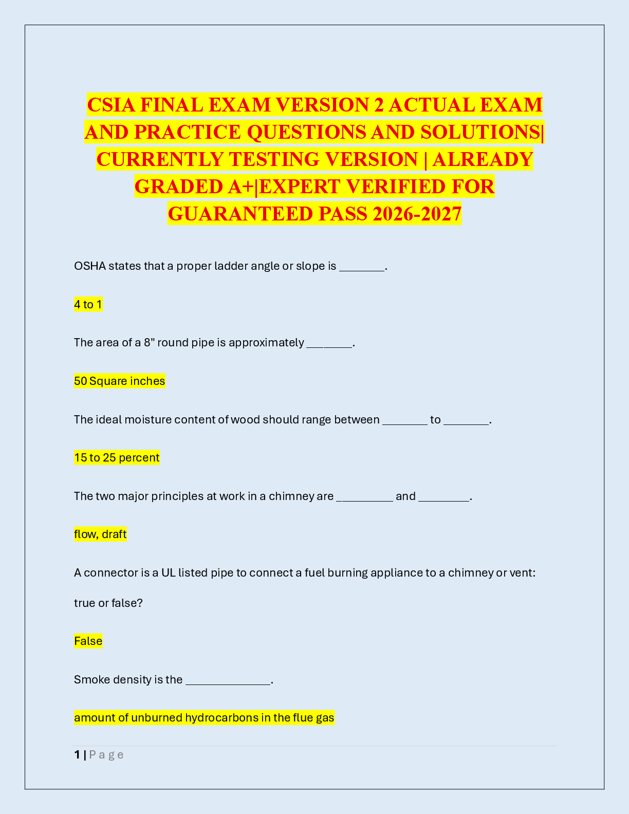 Recommended document preview for CSIA FINAL EXAM VERSION 2 ACTUAL EXAM  AND PRACTICE QUESTIONS AND SOLUTIONS