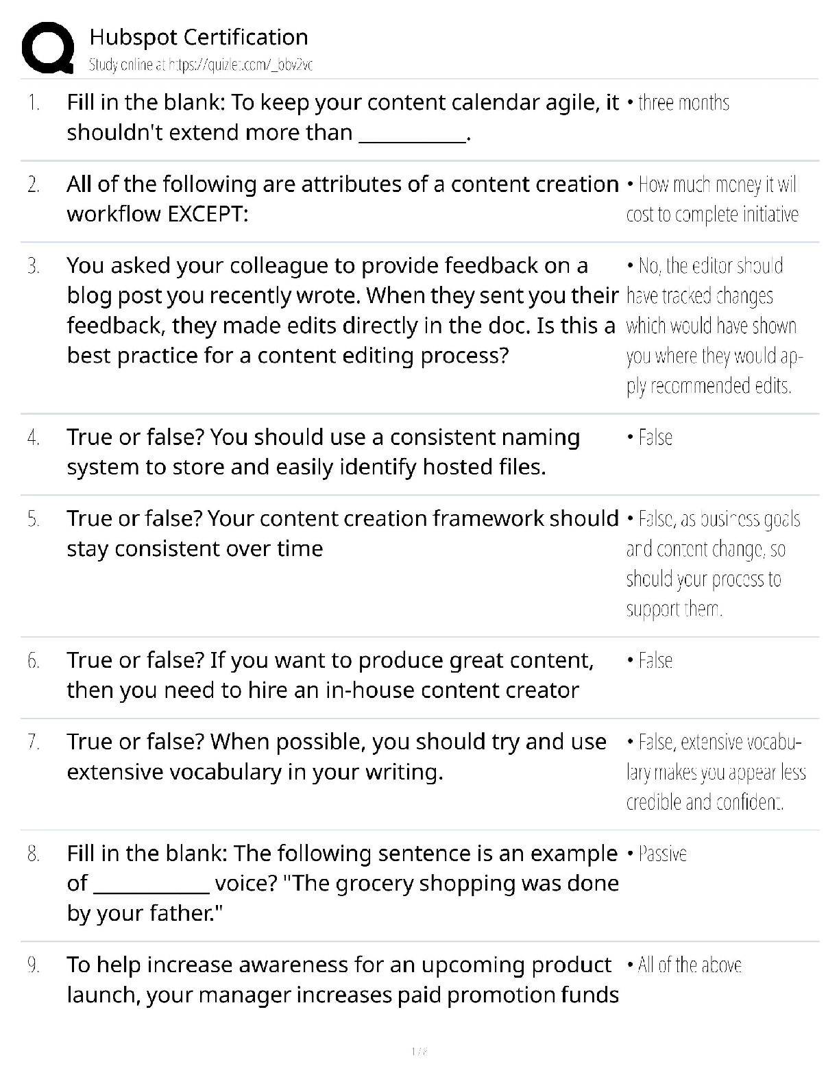 Recommended document preview for HubSpot Certification Exam Prep / Score 100% / New Version 2025 Update / Study Guide