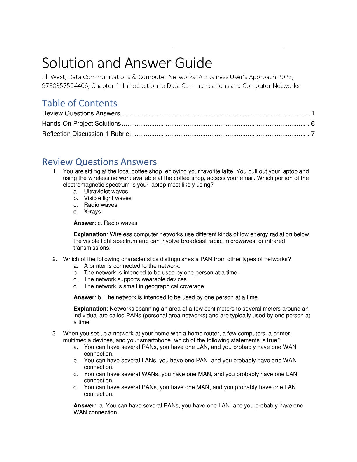 Preview of Data Communication and Computer Networks A Business User's Approach 9th Edition By Jill We