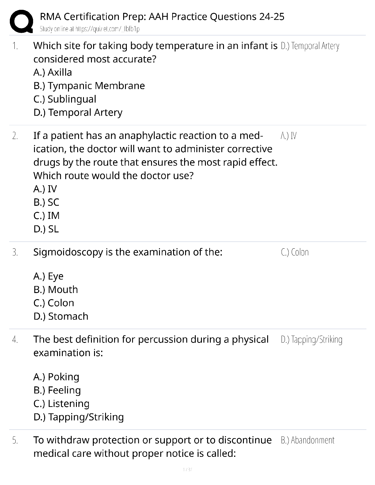 Recommended document preview for RMA Certification Prep AAH / Score 100% / New Version 2025 Update / Practice Questions 24-25 Study Guide