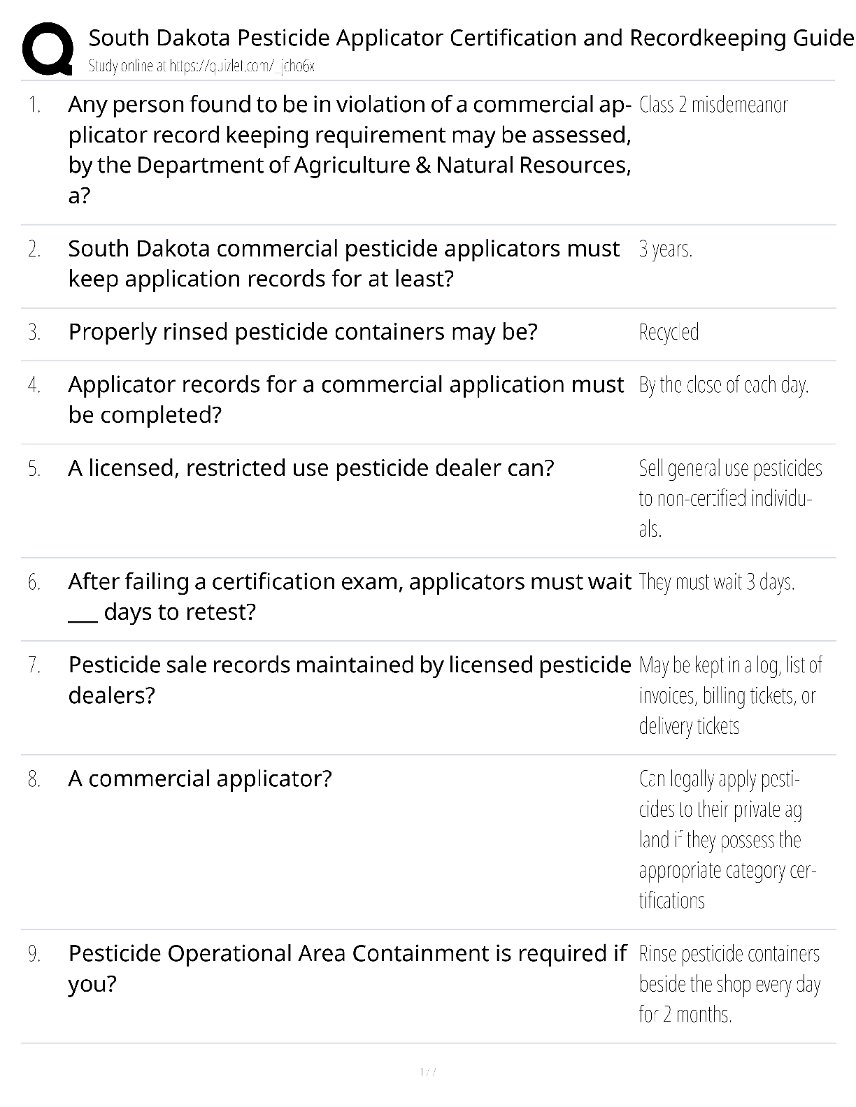 Preview image for South Dakota Pesticide Applicator / Score 100% / New Version 2025 Update / Certification Recordkeeping Guide