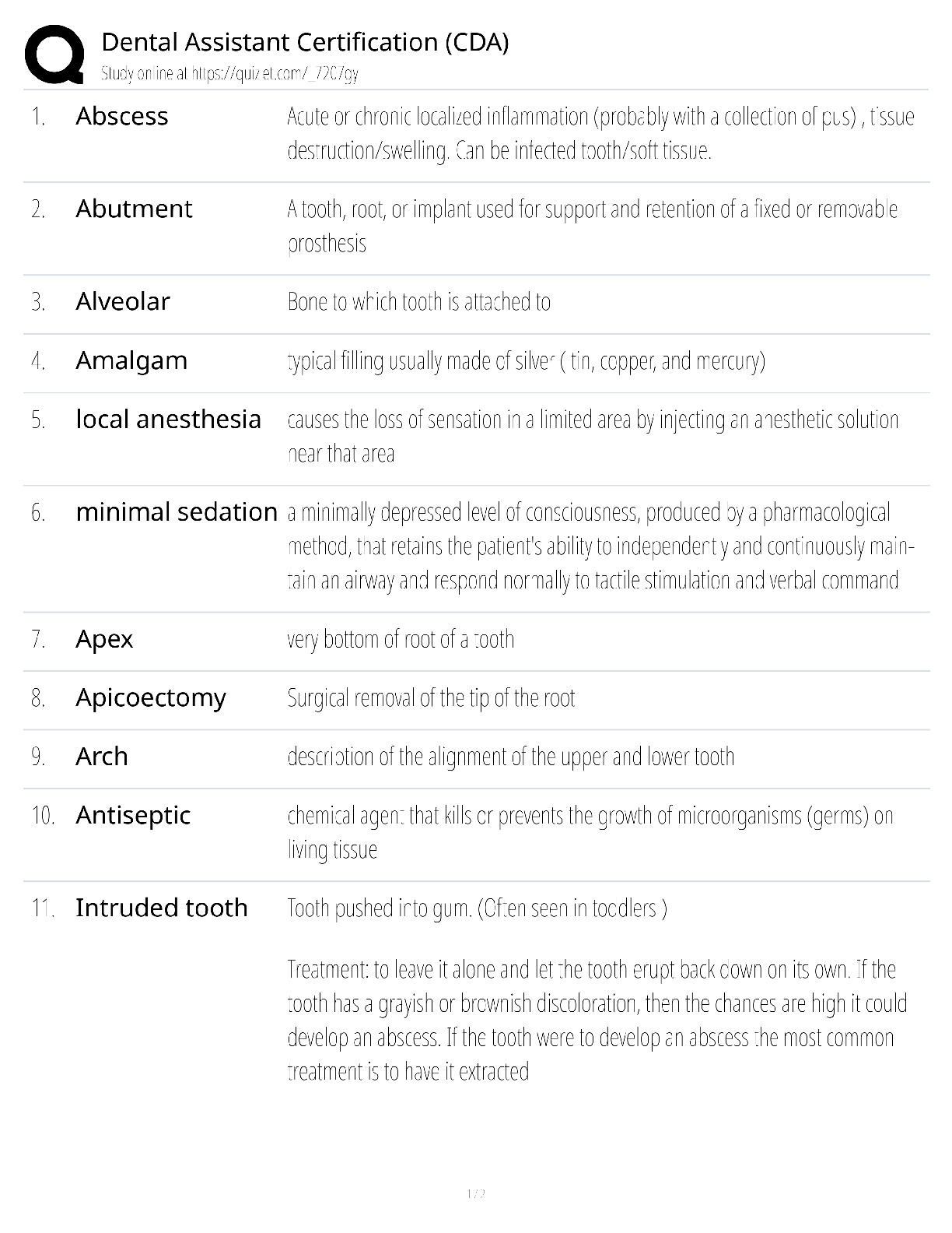 Recommended document preview for Dental Assistant CDA Certification / Score 100% / New Version 2025 Update / Exam Prep Study Guide