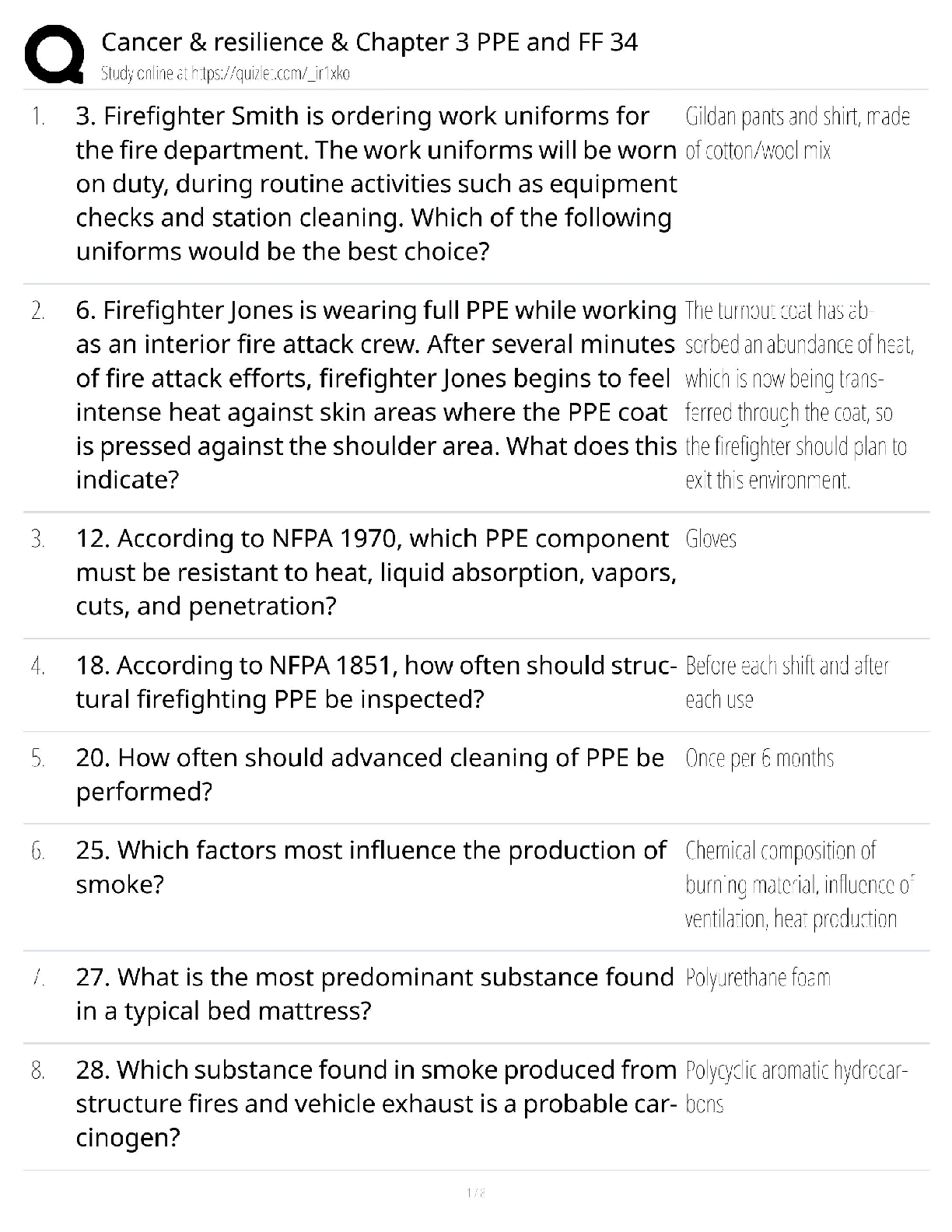 Recommended document preview for Cancer Resilience PPE Chapter 3 / Score 100% / New Version 2025 Update / FF 34 Study Guide