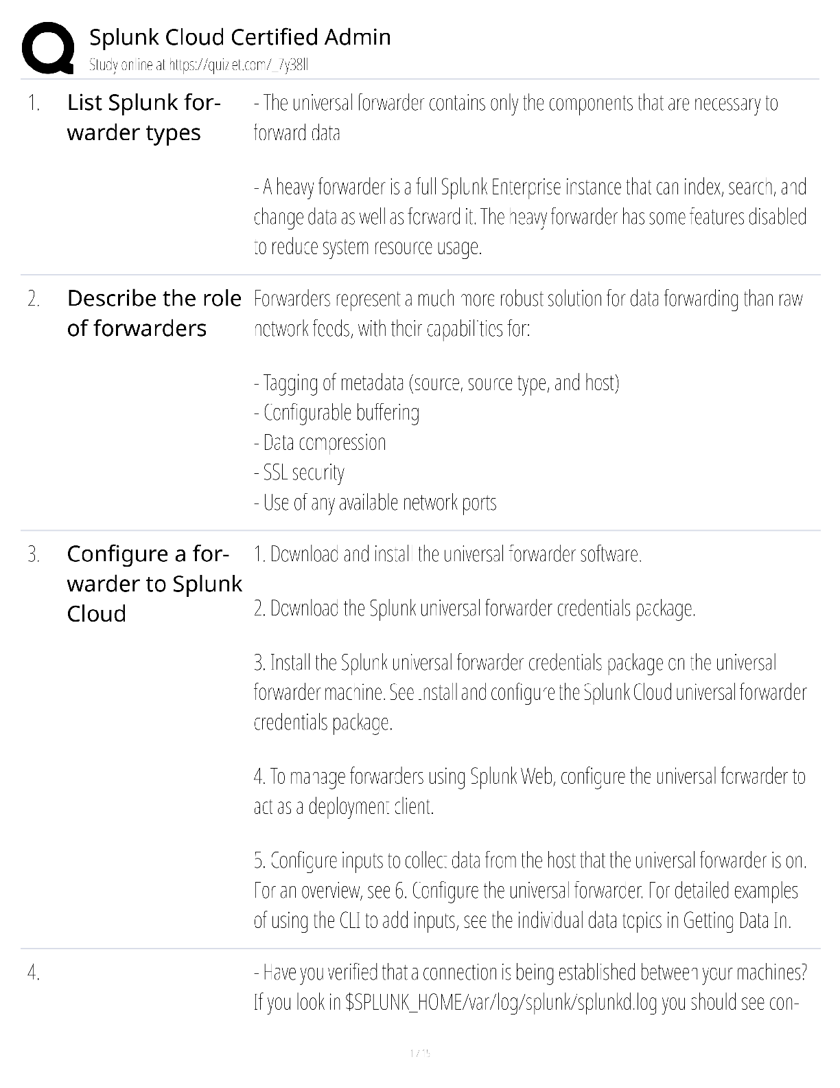 Recommended document preview for Splunk Cloud Certified Admin / Score 100% / New Version 2025 Update / Exam Prep Study Guide