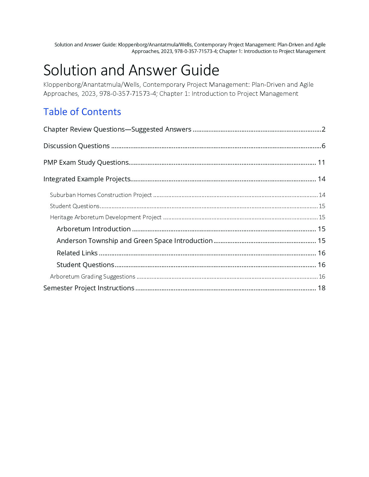 Preview of Contemporary Project Management Plan-Driven and Agile Approaches 5th Edition By Timothy Kl