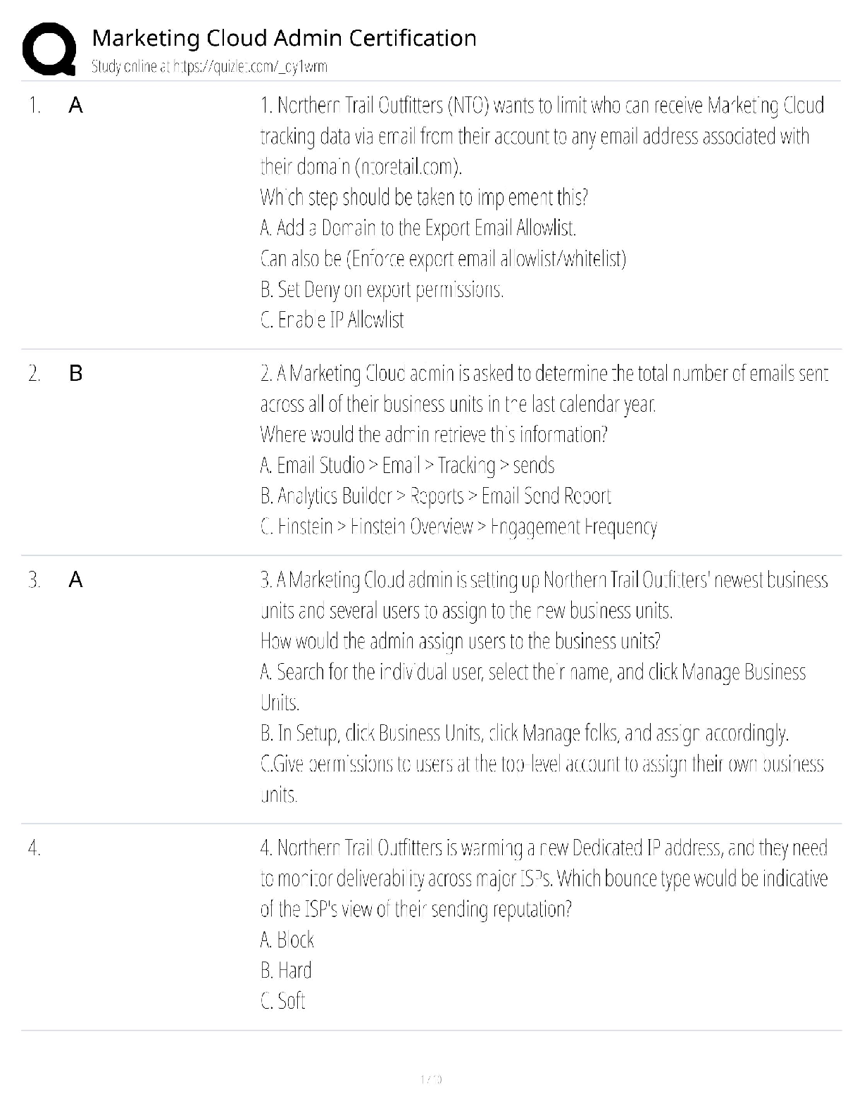 Recommended document preview for Marketing Cloud Admin Certification / Score 100% / New Version 2025 Update / Exam Prep Study Guide