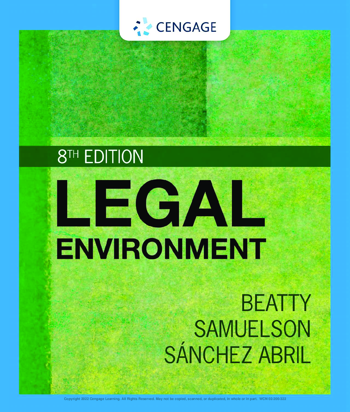Recommended document preview for Legal Environment 8th Edition By Jeffrey Beatty, Susan Samuelson, Patricia Abril eBook PDF