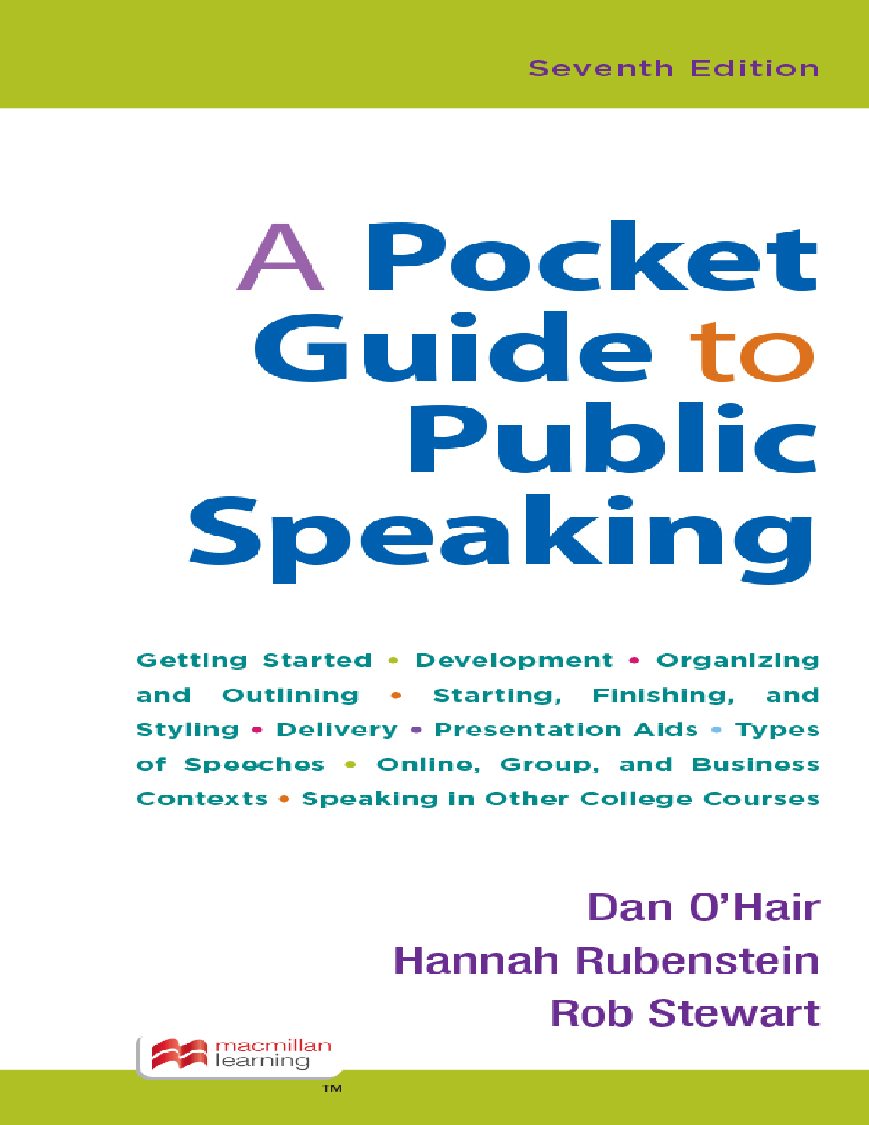 Recommended document preview for Pocket Guide to Public Speaking 7th Edition By Dan O’Hair, Hannah Rubenstein, Rob Stewart eBook EPUB PDF