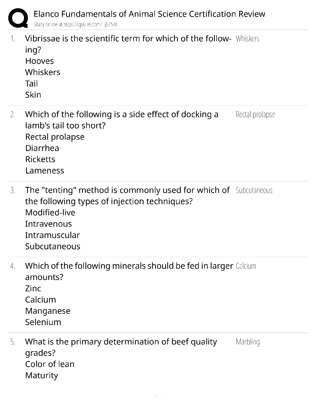 Recommended document preview for Elanco Animal Science / fundamentals certification / score 100% / new version / review