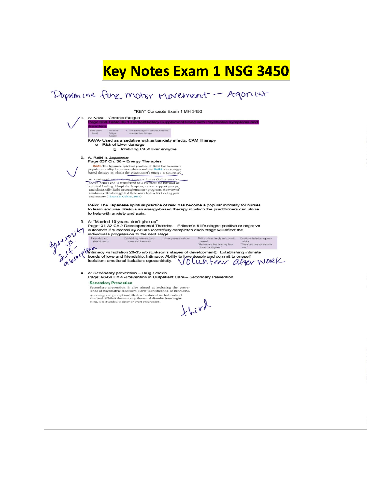 Key Notes Exam 1 NSG 3450