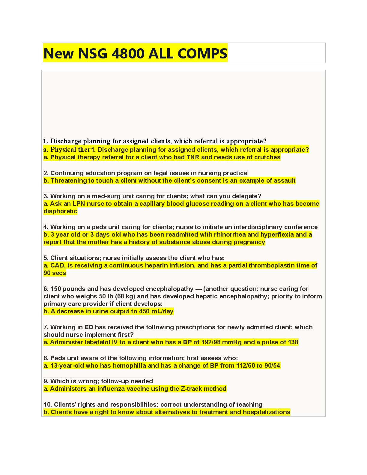 Recommended document preview for New NSG 4800 ALL COMPS