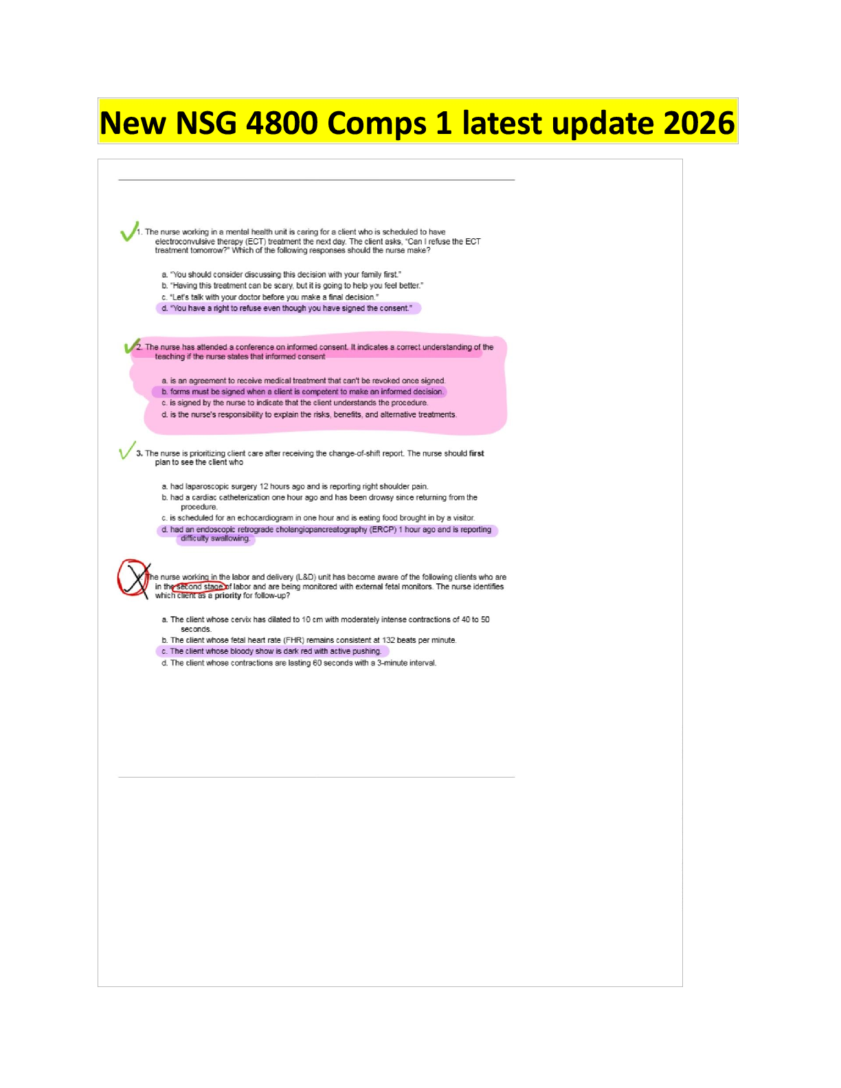 Recommended document preview for New NSG 4800 Comps 1 latest update 2026