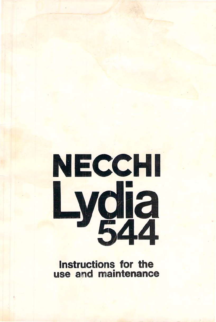 Preview image for Necchi Lydia 3 Model 544 Sewing Machine Instructions Manual