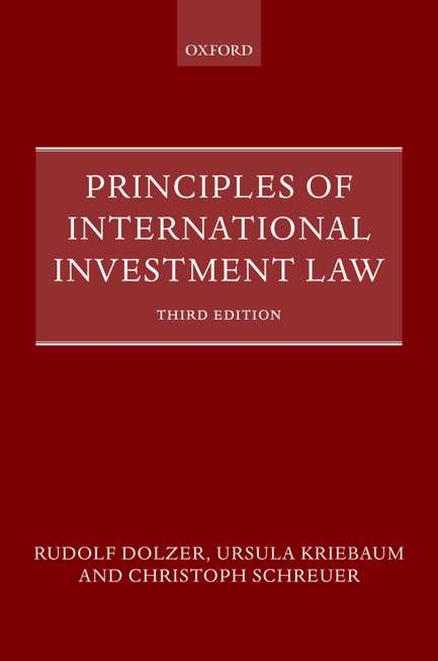 Preview of Principles of International Investment Law 3rd edition By Rudolf Dolzer, Ursula Kriebaum,