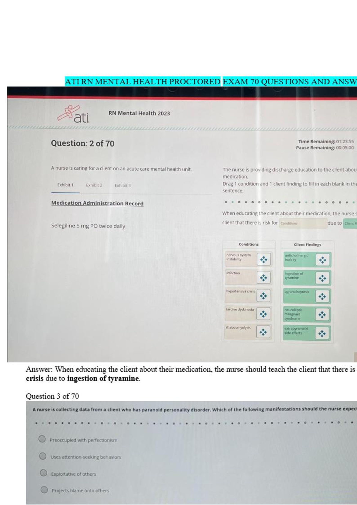 Recommended document preview for Actual ATI RN Mental Health 2026 NGN Proctored Exam 70 Questions and Answers Pass Guaranteed