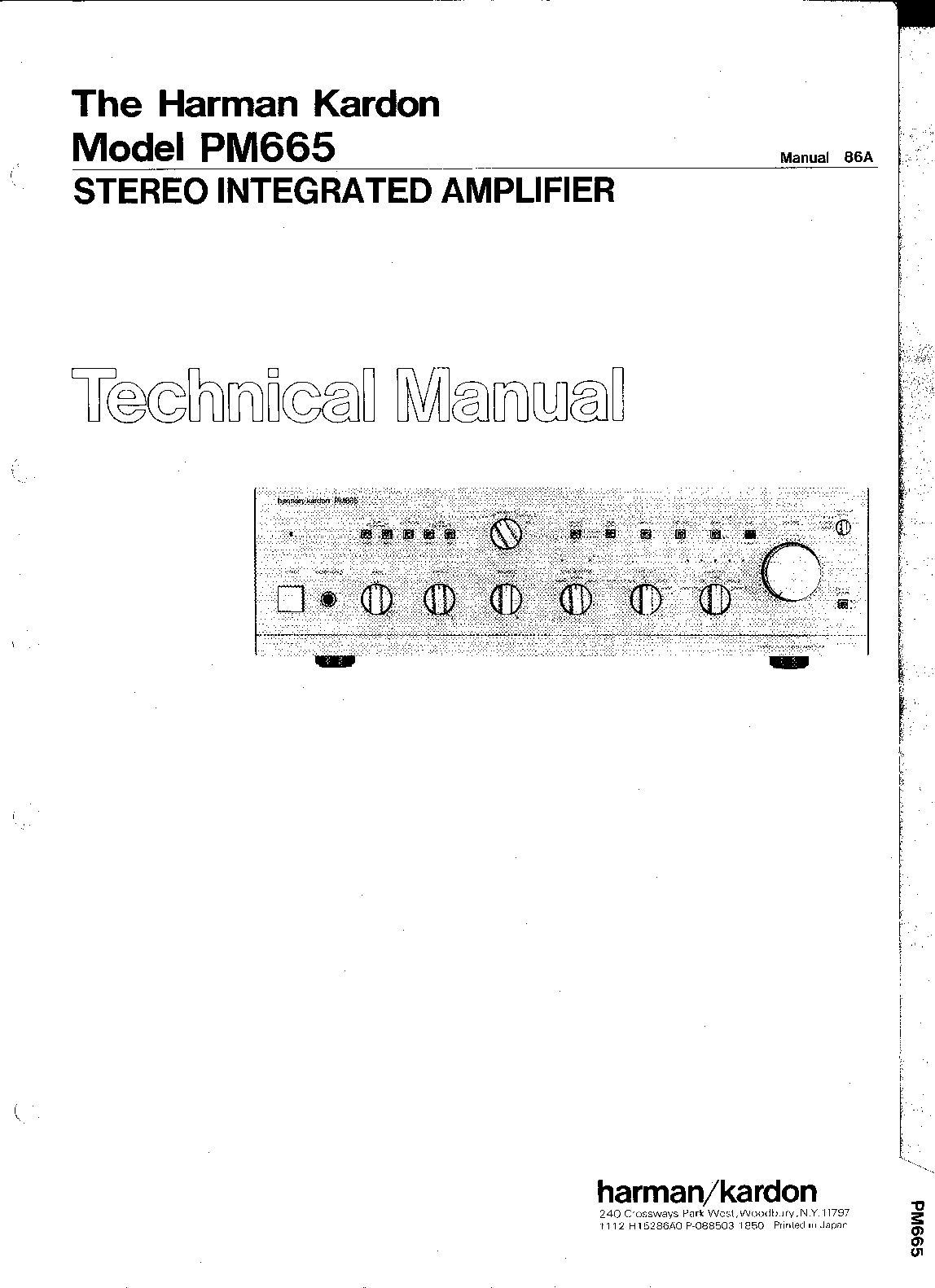 Recommended document preview for HARMAN KARDON PM665 PM-665 Service Manual