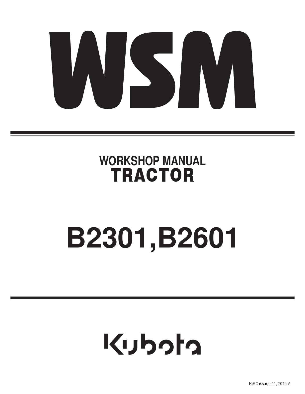 Preview of Kubota B2301 B2601 Tractor Workshop Service Repair Manual
