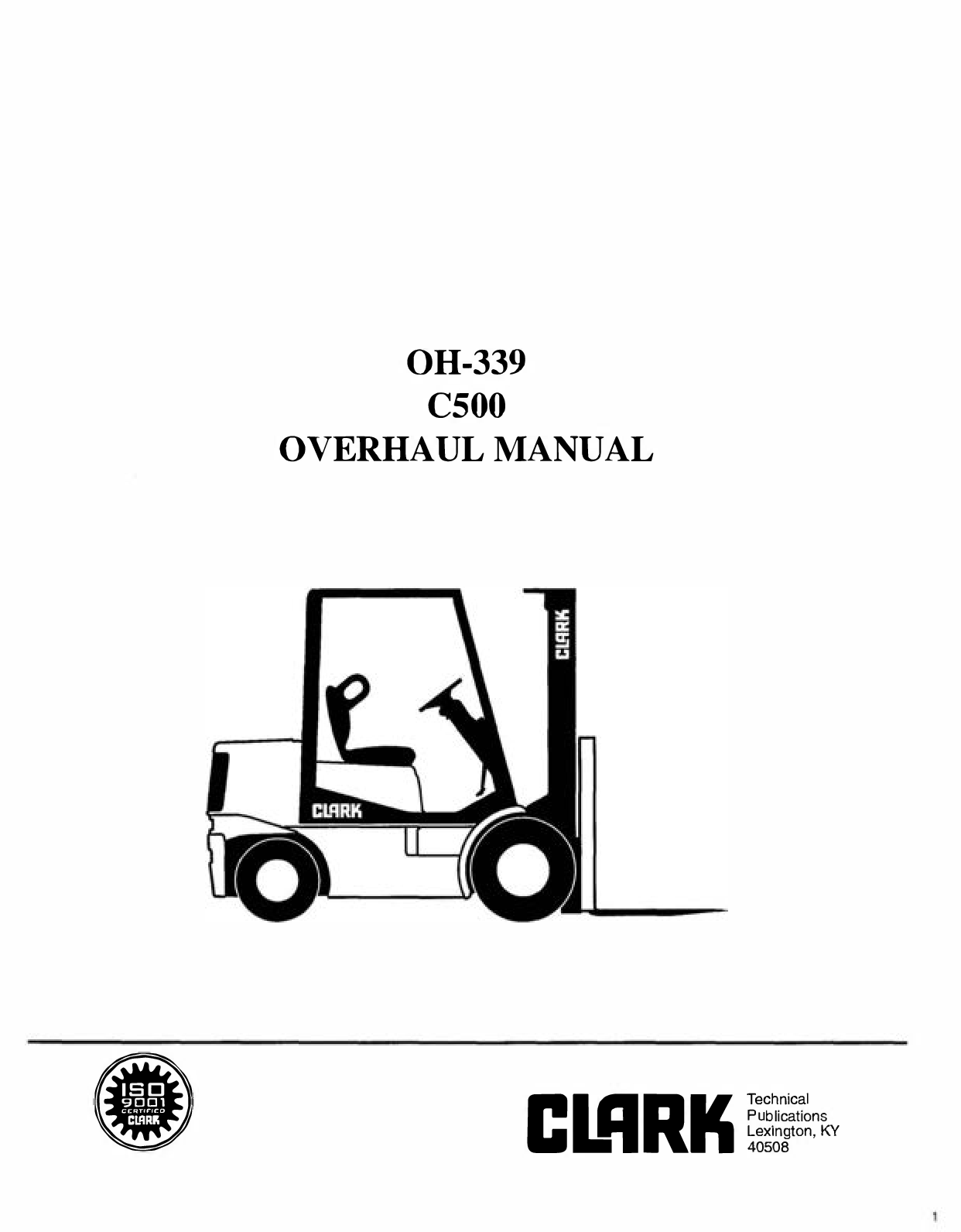 Preview of CLARK C500 OH-339 FORKLIFT SERVICE REPAIR SHOP MANUAL