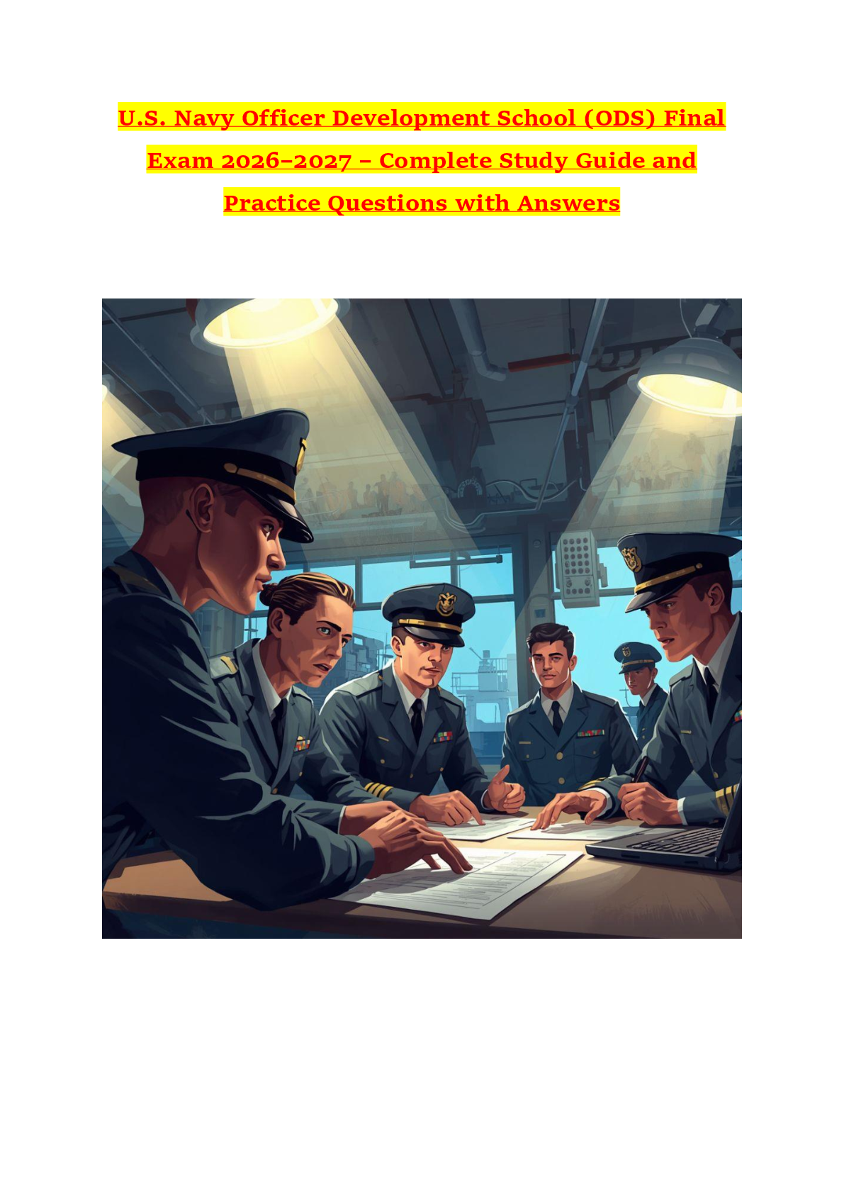 Preview of U.S. Navy Officer Development School (ODS) Final Exam 2026–2027 – Complete Study Guide and