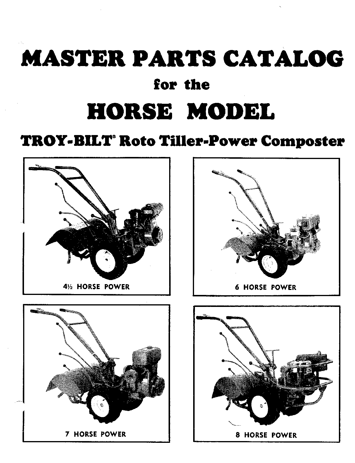 Preview of master parts horse model Troy-Bilt Horse Roto Tiller-Power Composter 1988