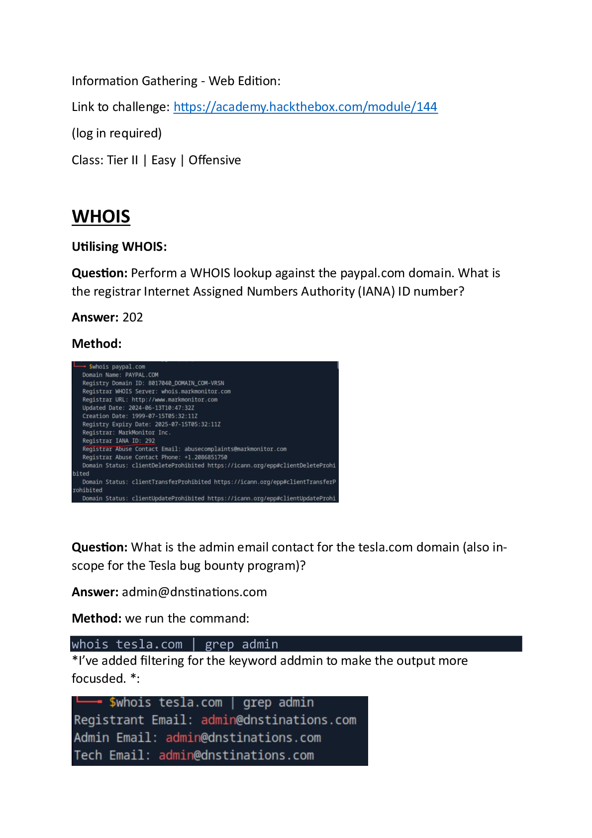 Preview of Information Gathering - Web Edition: Hack the Box Module 144