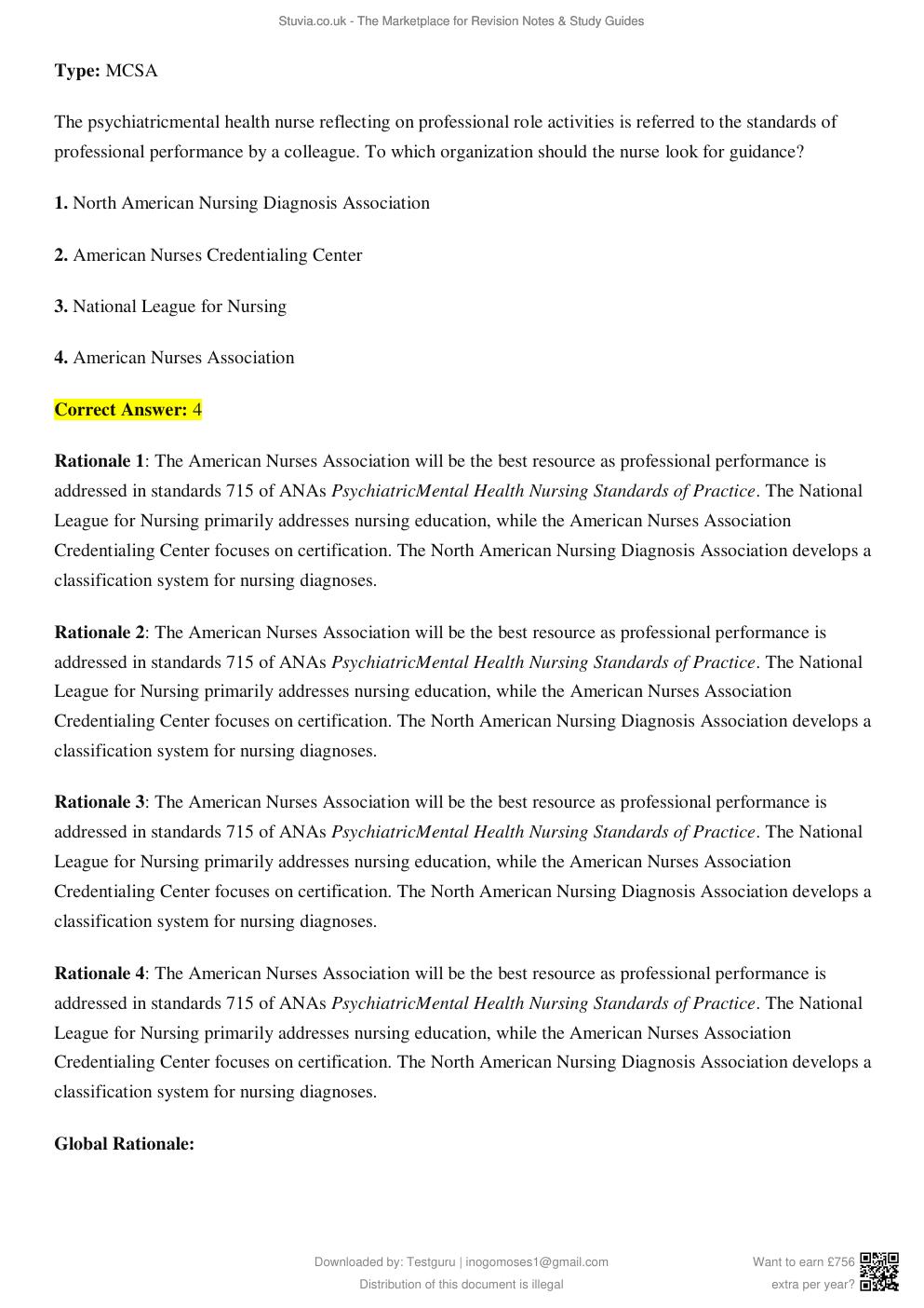 Preview page 5 of TEST BANK for Psychotherapy for the Advanced Practice Psychiatric Nurse, 2nd Edition by Kathleen Wheeler