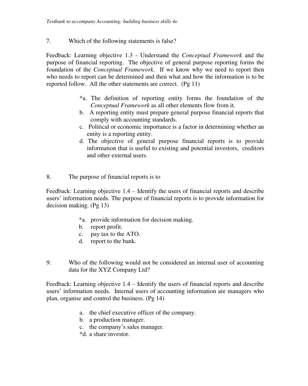 Preview page 5 of TEST BANK for Accounting: Building Business Skills, 4th Edition Carlon, Mladenovic-McAlpine, Palm, Kimmel, Kieso, Weygan