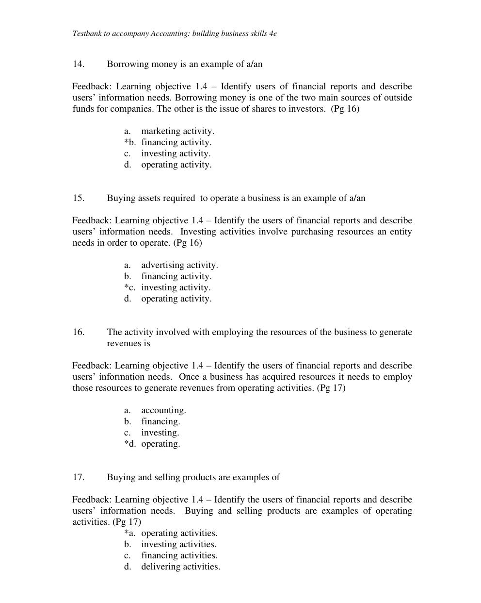 Preview page 7 of TEST BANK for Accounting: Building Business Skills, 4th Edition Carlon, Mladenovic-McAlpine, Palm, Kimmel, Kieso, Weygan