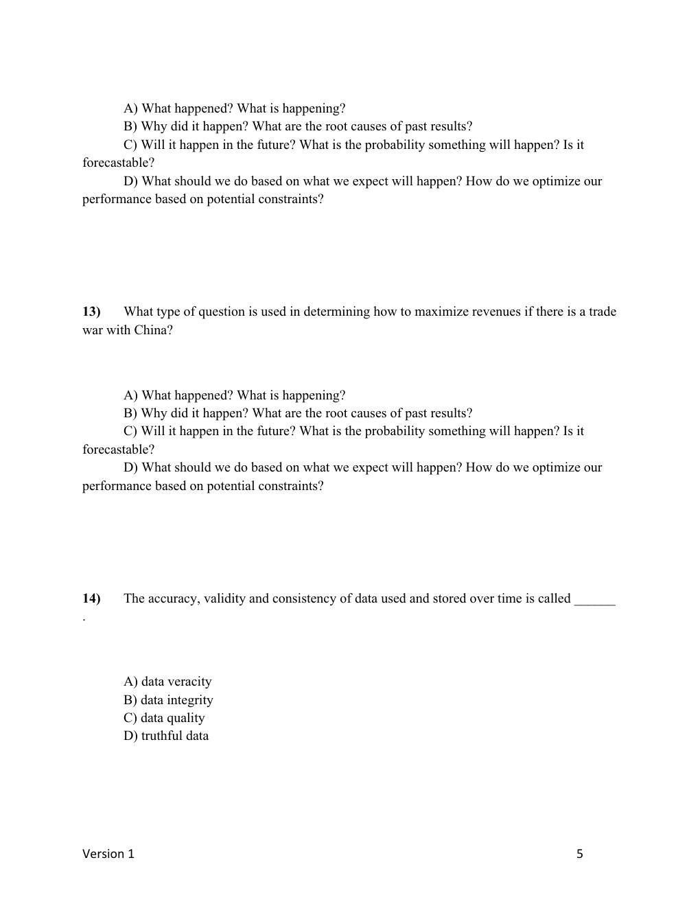 Preview page 6 of TEST BANK for Introduction to Data Analytics for Accounting 1st Edition by Richardson, Terrell &  Teeter | Complete 11 C