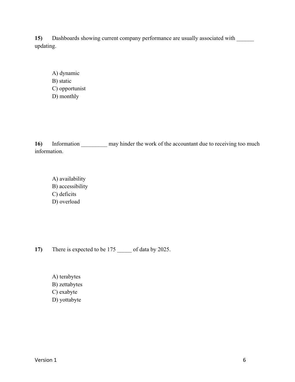 Preview page 7 of TEST BANK for Introduction to Data Analytics for Accounting 1st Edition by Richardson, Terrell &  Teeter | Complete 11 C