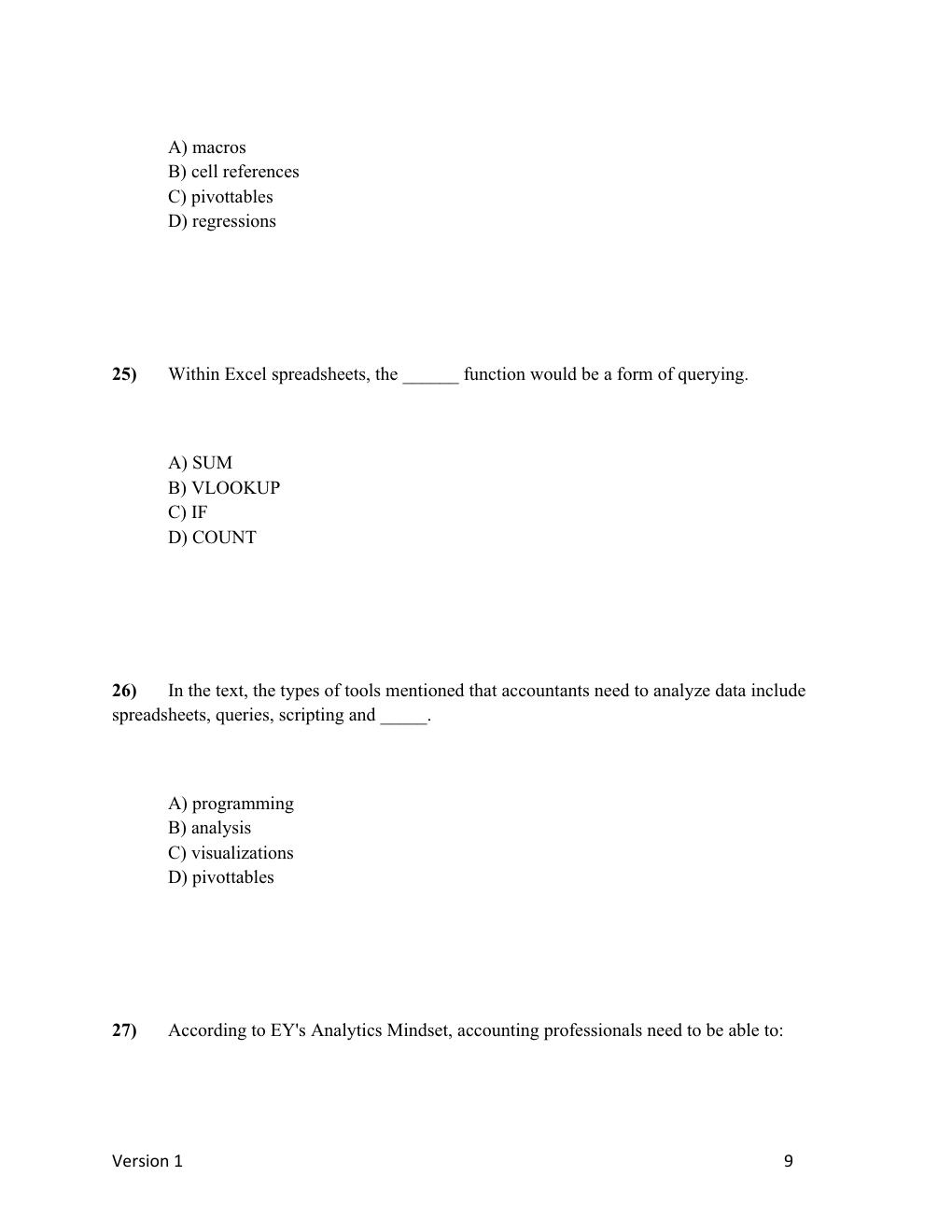 Preview page 10 of TEST BANK for Introduction to Data Analytics for Accounting 1st Edition by Richardson, Terrell &  Teeter | Complete 11 C