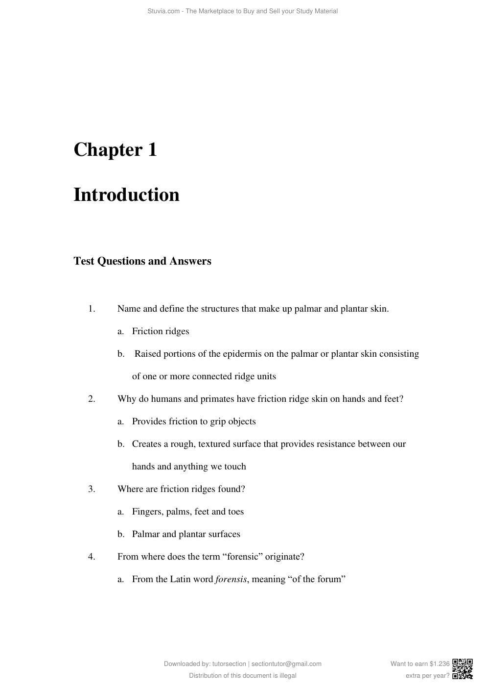 Preview page 2 of TEST BANK for Fundamentals of Fingerprint Analysis 1st Edition By Hillary Moses Daluz (Complete 18 Chapters).