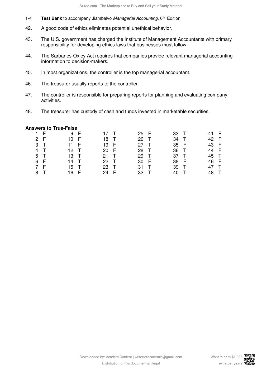Preview page 5 of TEST BANK for Managerial Accounting 6th Edition by James Jiambalvo  | All 14 Chapters