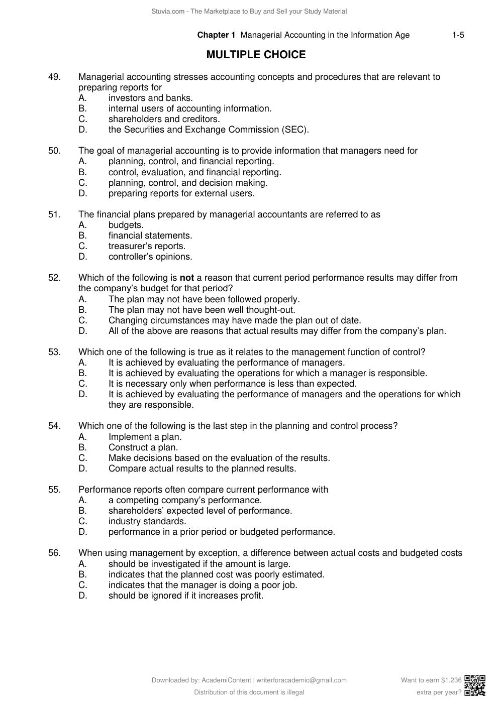 Preview page 6 of TEST BANK for Managerial Accounting 6th Edition by James Jiambalvo  | All 14 Chapters