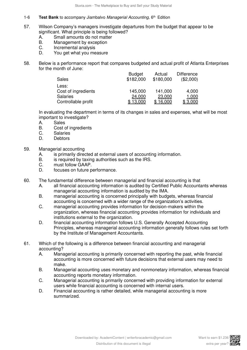 Preview page 7 of TEST BANK for Managerial Accounting 6th Edition by James Jiambalvo  | All 14 Chapters