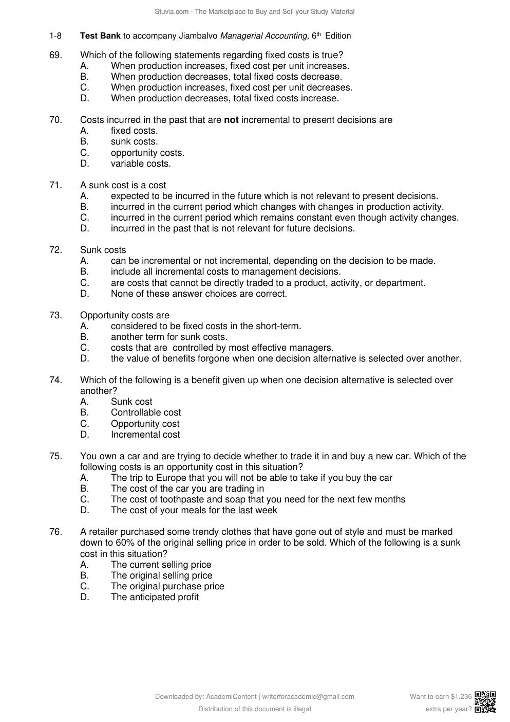 Preview page 9 of TEST BANK for Managerial Accounting 6th Edition by James Jiambalvo  | All 14 Chapters