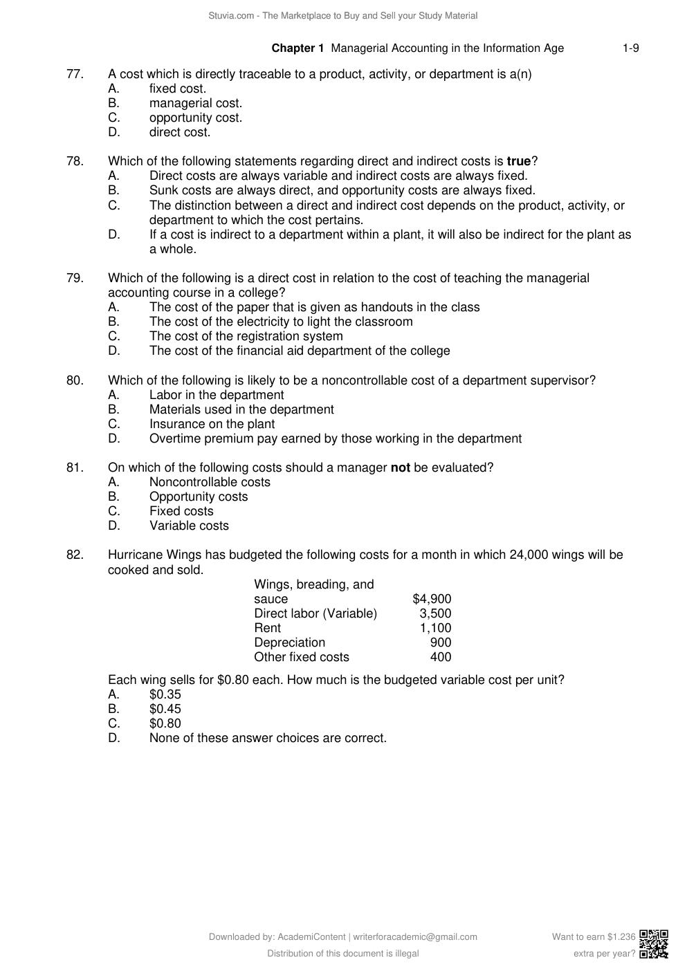 Preview page 10 of TEST BANK for Managerial Accounting 6th Edition by James Jiambalvo  | All 14 Chapters