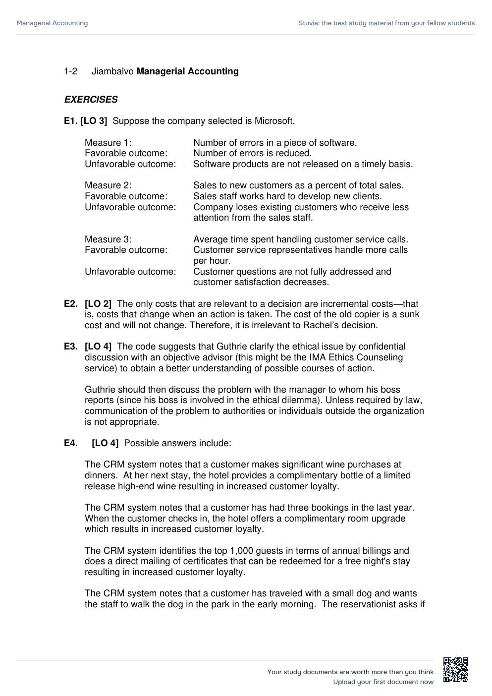 Preview page 3 of Managerial Accounting 6th Edition by James Jiambalvo. All Chapters 1-14 | SOLUTIONS MANUAL