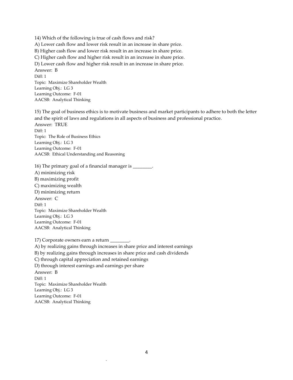 Preview page 5 of TEST BANK for Principles of Managerial Finance 15th Edition by Chad Zutter & Scott Smart | All Chapters 1-19 |