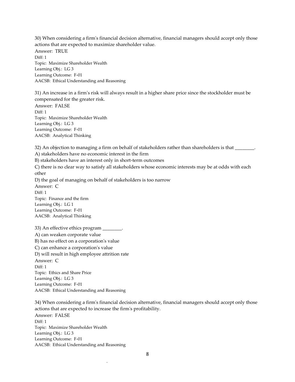 Preview page 9 of TEST BANK for Principles of Managerial Finance 15th Edition by Chad Zutter & Scott Smart | All Chapters 1-19 |
