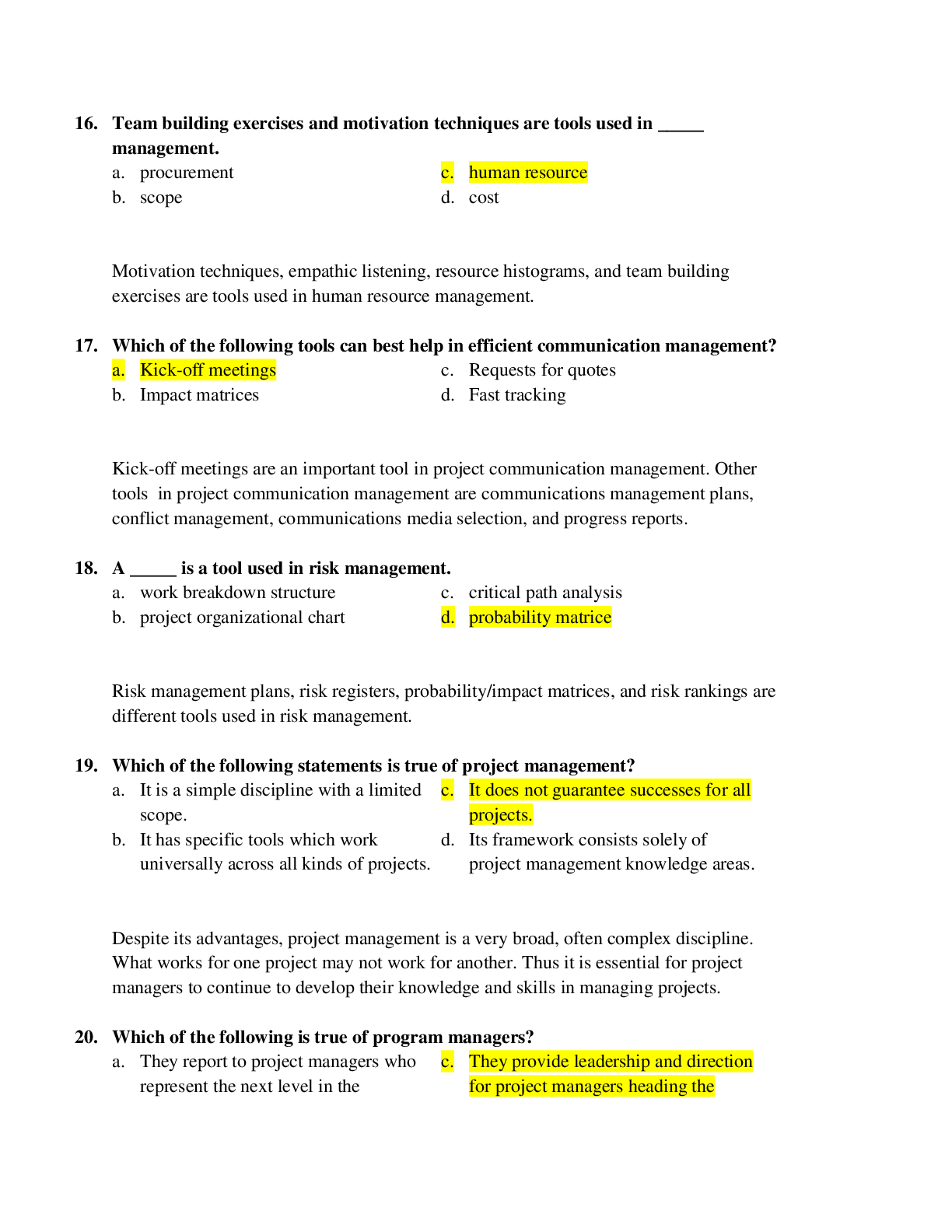 Preview page 5 of ITM 750 IS Project Management Final Exam Review | Information Technology Management: