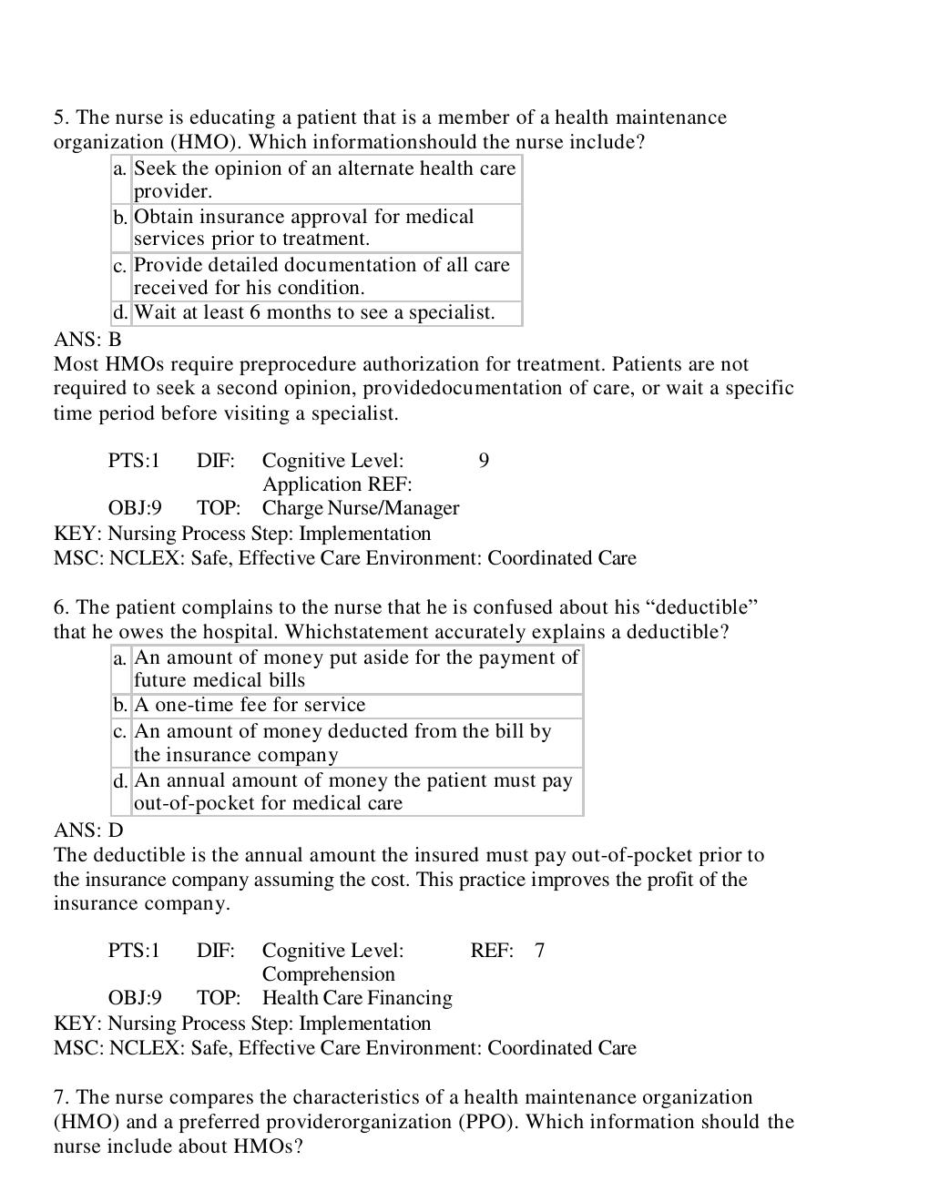 Preview page 4 of TEST BANK for Medical-Surgical Nursing 5th Edition by Holly Stromberg. All Chapters 1-49.