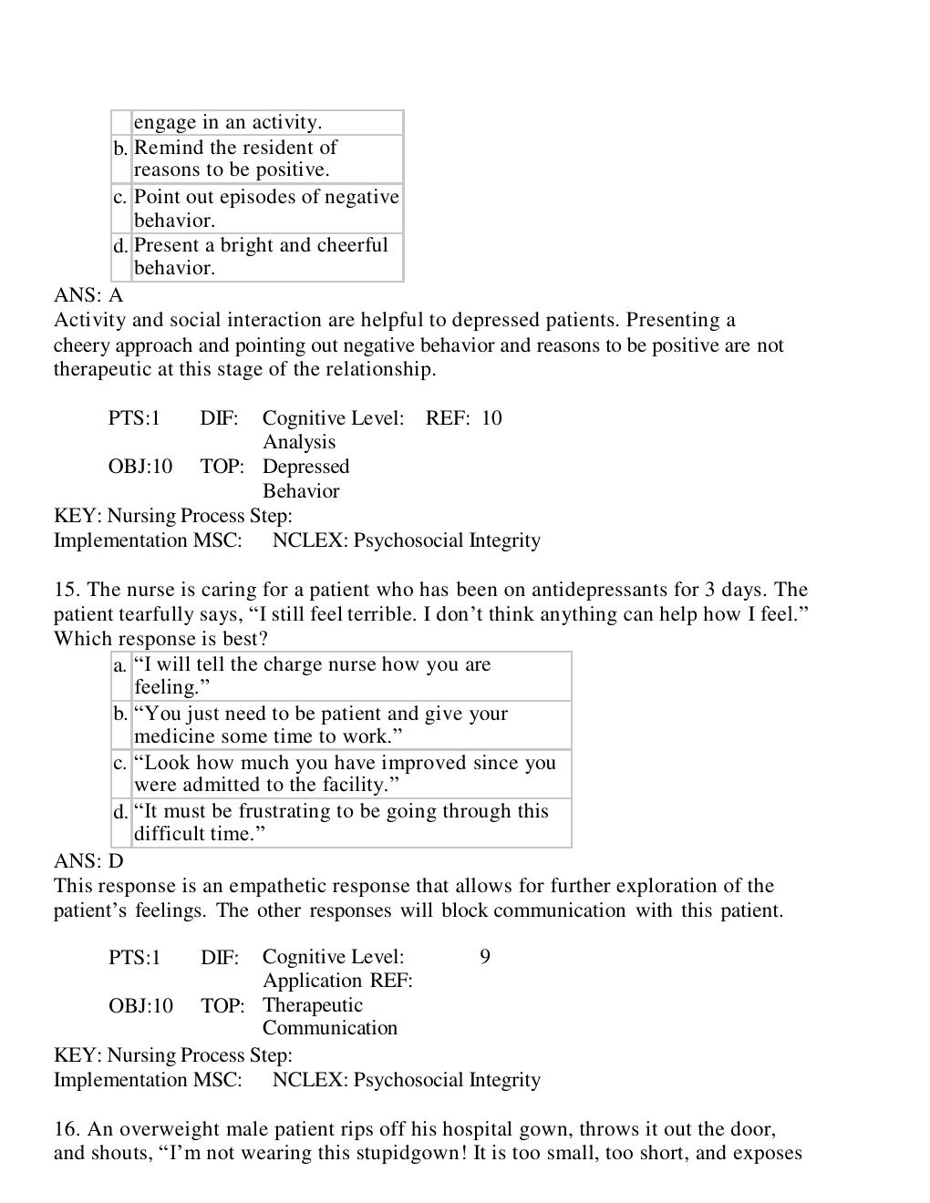 Preview page 9 of TEST BANK for Medical-Surgical Nursing 5th Edition by Holly Stromberg. All Chapters 1-49.