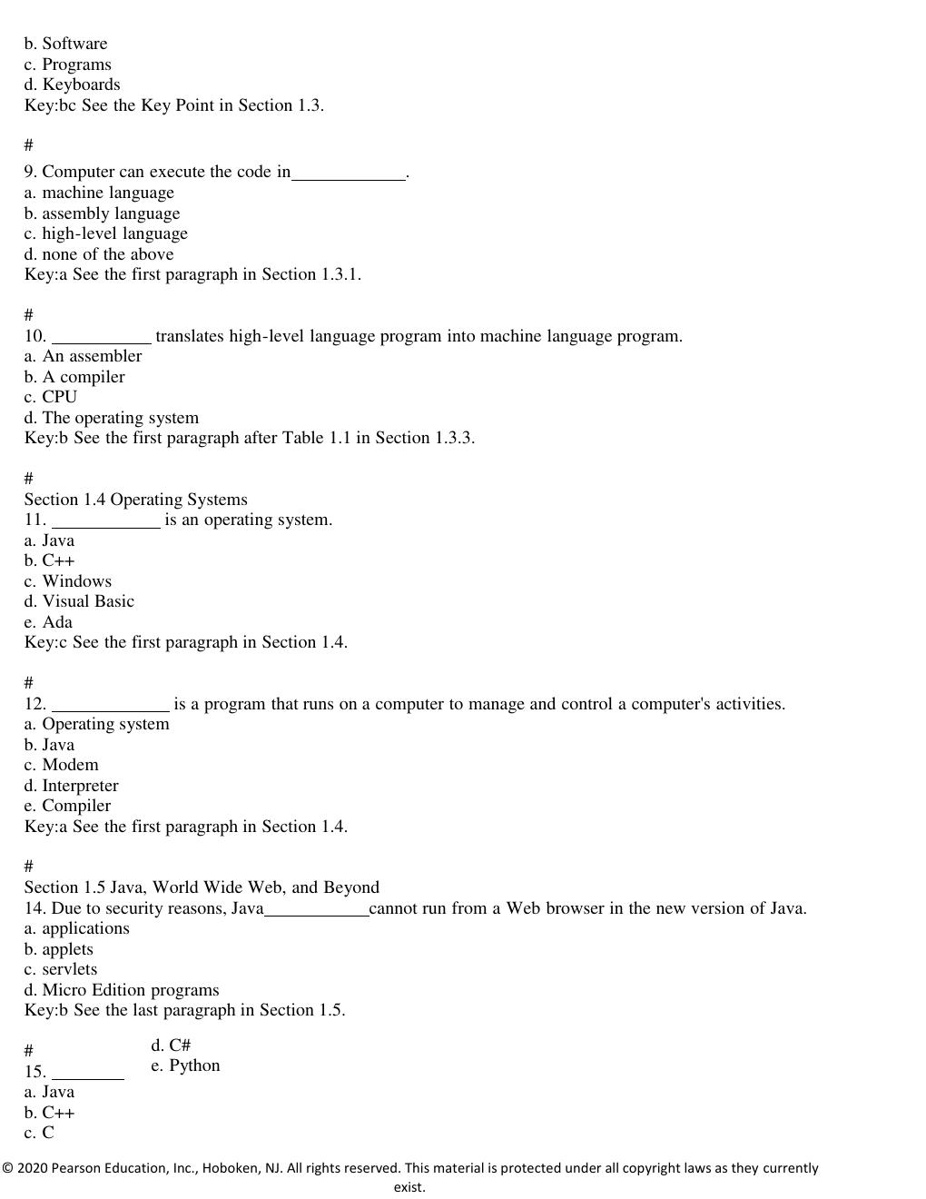 Preview page 4 of TEST BANK for Introduction to Java Programming and Data Structures Comprehensive Version 12th Edition by Liang Daniel. C